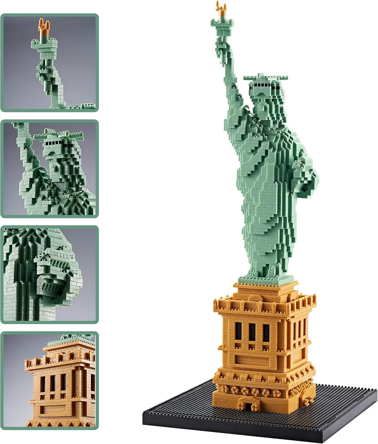 Statue of Liberty Micro Blocks Building Sets Mini Bricks Building for Adults, New York Famous Landmark Architectural Model Toys for Kids Age of 14  2810 PCS