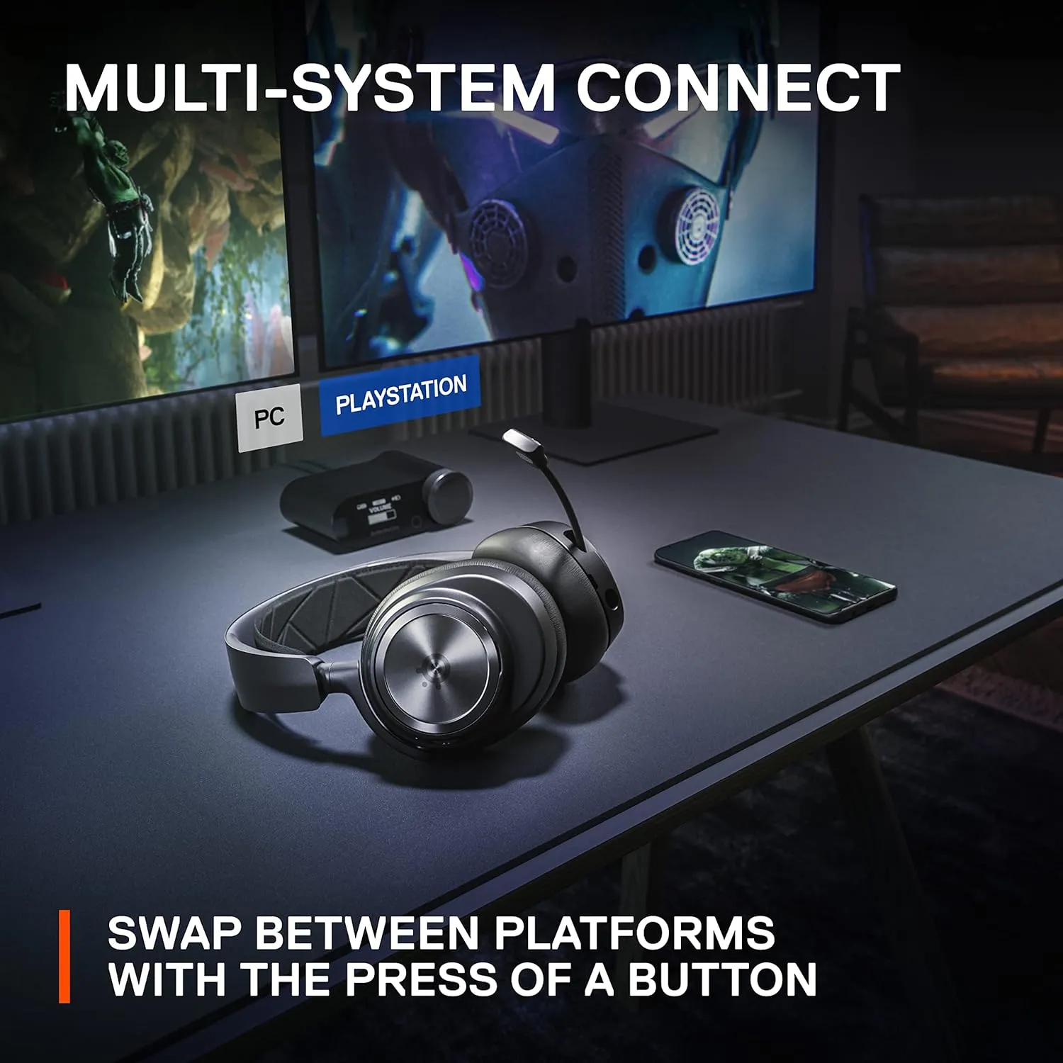 SteelSeries Arctis Nova Pro Wireless Multi-System Gaming Headset - Premium Hi-Fi Drivers - Active Noise Cancellation - Infinity Power System - ClearCast Gen 2 Mic (Renewed)