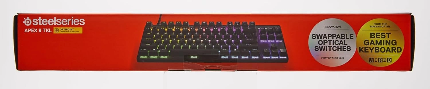 SteelSeries Apex 9 TKL - Mechanical Gaming Keyboard - Optical Switches - 2-Point Actuation - Keyless Compact Size - Removable Switches - US Layout (QWERTY)