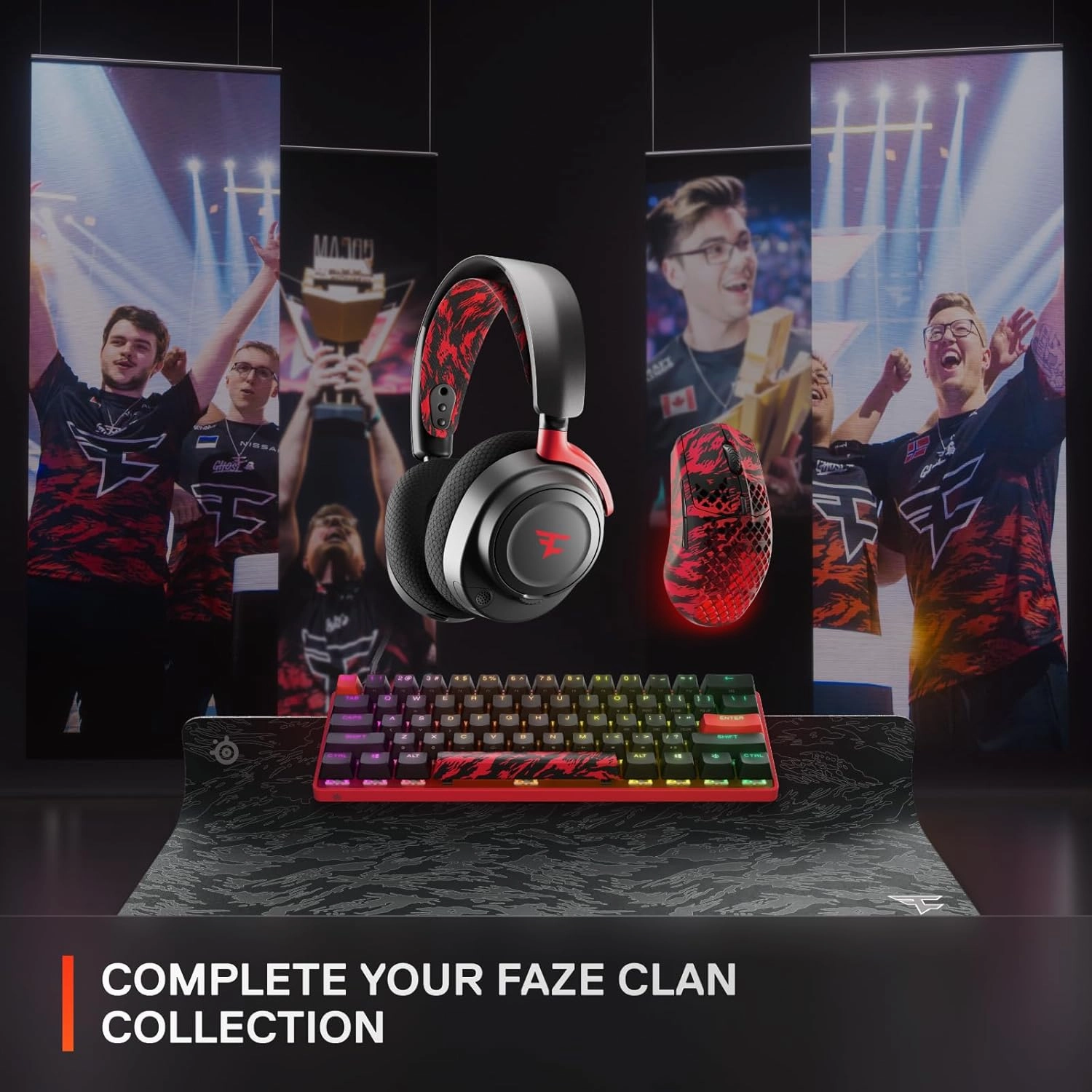 SteelSeries Arctis Nova 7 FaZe Clan Edition Multi-Platform Premium Wireless Gaming Headset — Limited Edition — Dual Wireless 2.4 GHz & Bluetooth 38 HR Fast Charge Battery – PC, PS, Mac, Mobile, Switch