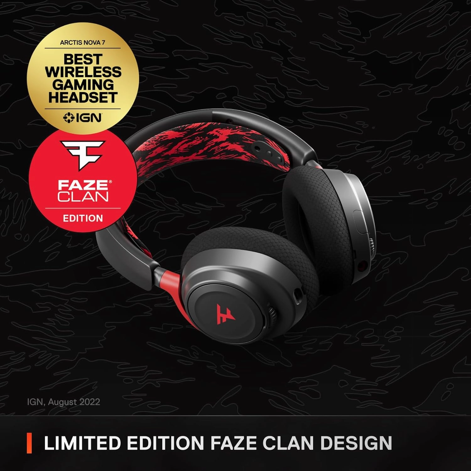 SteelSeries Arctis Nova 7 FaZe Clan Edition Multi-Platform Premium Wireless Gaming Headset — Limited Edition — Dual Wireless 2.4 GHz & Bluetooth 38 HR Fast Charge Battery – PC, PS, Mac, Mobile, Switch