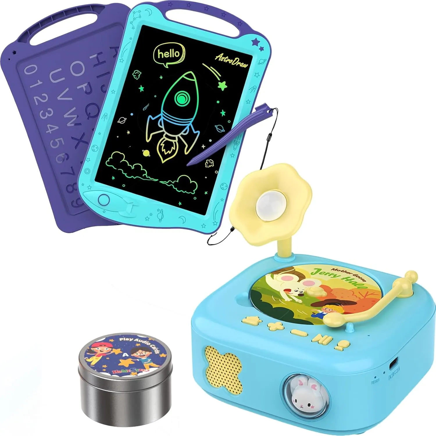 Story Dream Machine Musical Toy for Toddlers and Astrodraw Drawing Pad Toys, Colorful LCD Writing Tablet