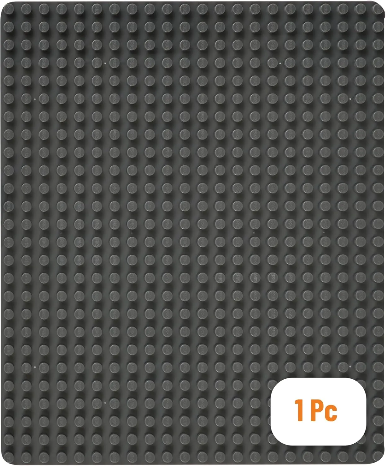 Strictly Briks Classic Big Briks Stackable Baseplates, Large Pegs for Ages 3 and Up, 100% Compatible with All Major Brands, Grey, 1 Piece, 13.75" x 16.25" Inches