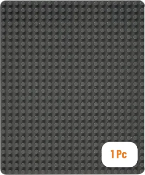 Strictly Briks Classic Big Briks Stackable Baseplates, Large Pegs for Ages 3 and Up, 100% Compatible with All Major Brands, Grey, 1 Piece, 13.75" x 16.25" Inches