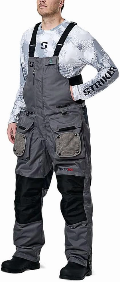 Striker Men's Hardwater Durable Windproof Water-Resistant Outdoor Ice Fishing Bib with Sureflote Flotation Technology