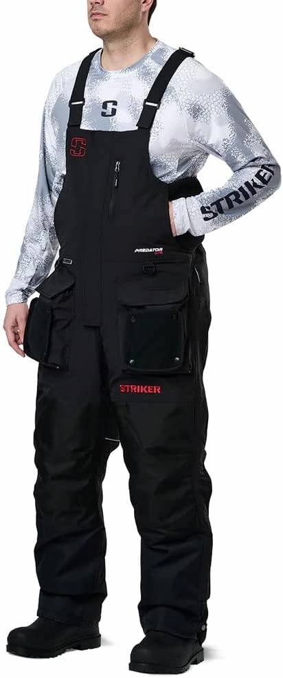Striker Men's Prеdаtor Lite Durable Windproof Water-Resistant Outdoor Ice Fishing Bib with Sureflote Flotation Technology
