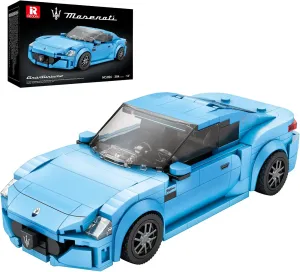 Super Sports Car Building Blocks Sets, Classic Collectible Car Model for Boys Ages 8-14, Mini Sports Cars Toy Kit for Kids Blue(384 Pieces)