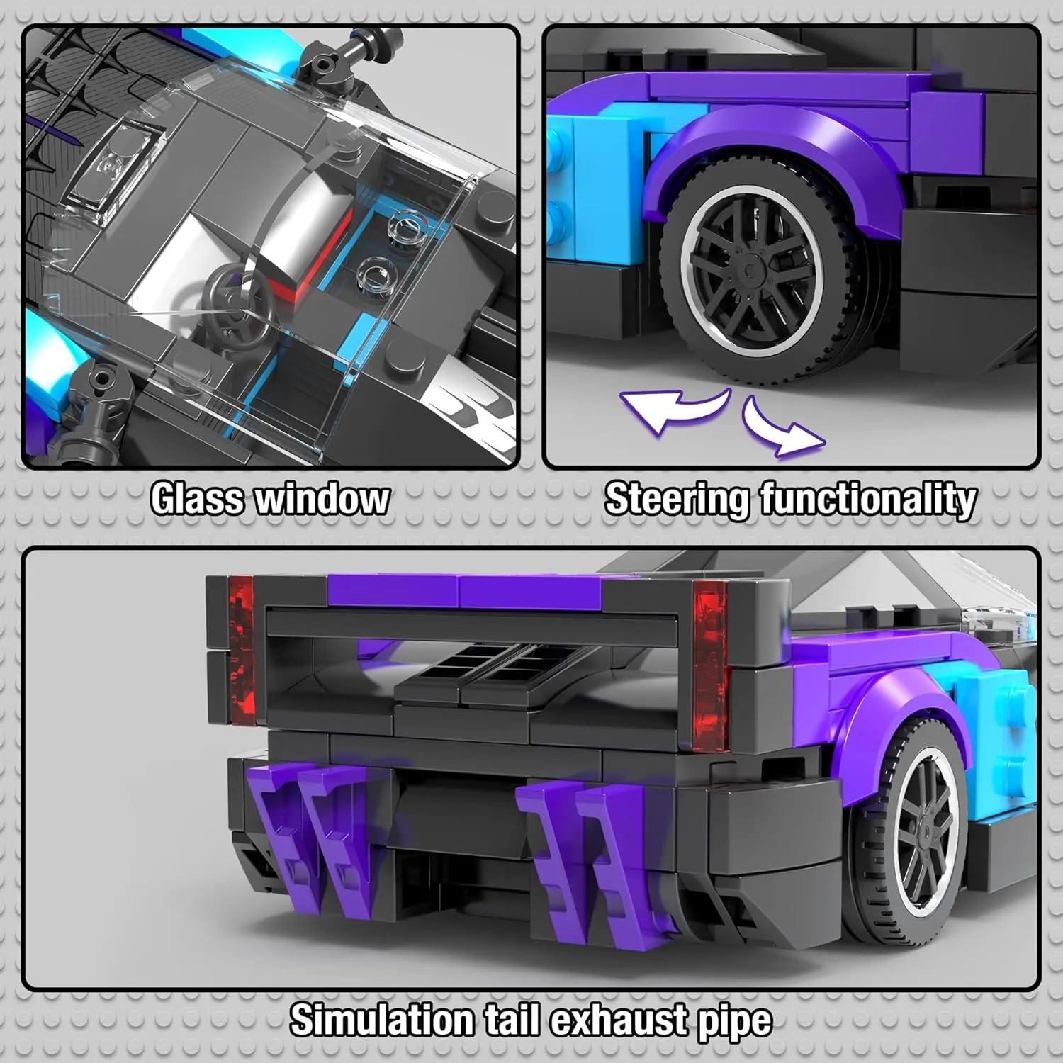 Super Sports Car Building Set,Racing Car Building Kits for Kids and Adults,Collectible Model Cars Construction Blocks Toys Gifts for Boys 6-8 10  (476 pcs)
