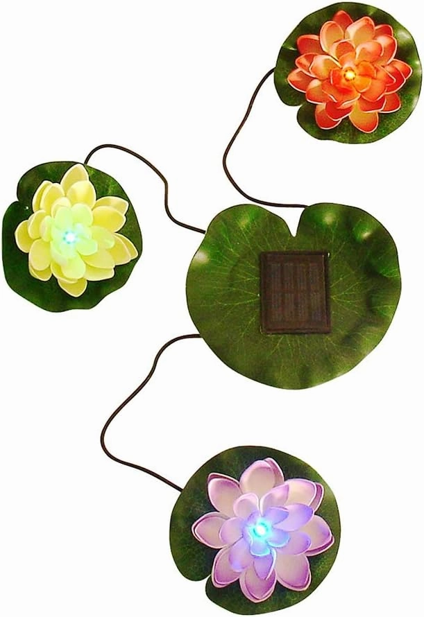 Superdream Floating Solar Lily Pads Lights for Pond Decor, 16"