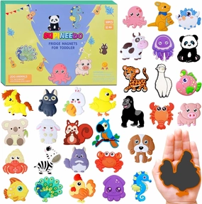 SUPINEEDO Animal Magnets - 30 Toddler Magnets for Refrigerator - Fridge Magnet for Toddlers Play with Magnetic - Kid Magnet for Sounds Learning - Promotes Animal Recognition and Language Development