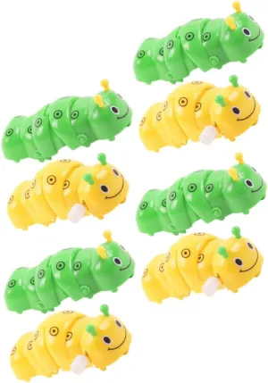 SUPVOX 8Pcs Wind Up Caterpillar for Clockwork Plaything Educational Present for Encourages Hand Eye Coordination and Parent Interaction Random Color