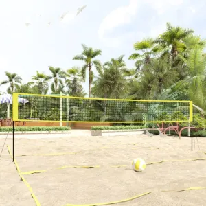 SVRCK Enjoy Fun Family Games with Durable Volleyball Net, Quick Setup, Easy Transport Carrying Bag, Complete Set with Accessories, Black and Yellow