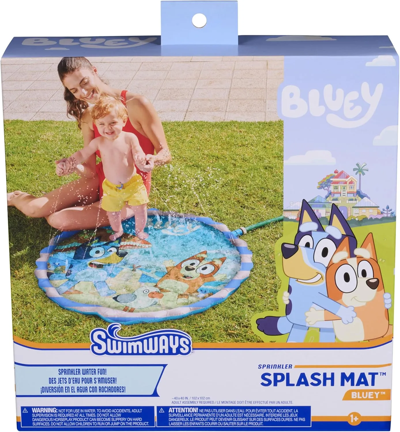 SwimWays Bluey Splash Mat, Kids Splash Pad & Outdoor Toys, Bluey Pool Party Supplies & Water Toys for Kids Aged 1 & Up