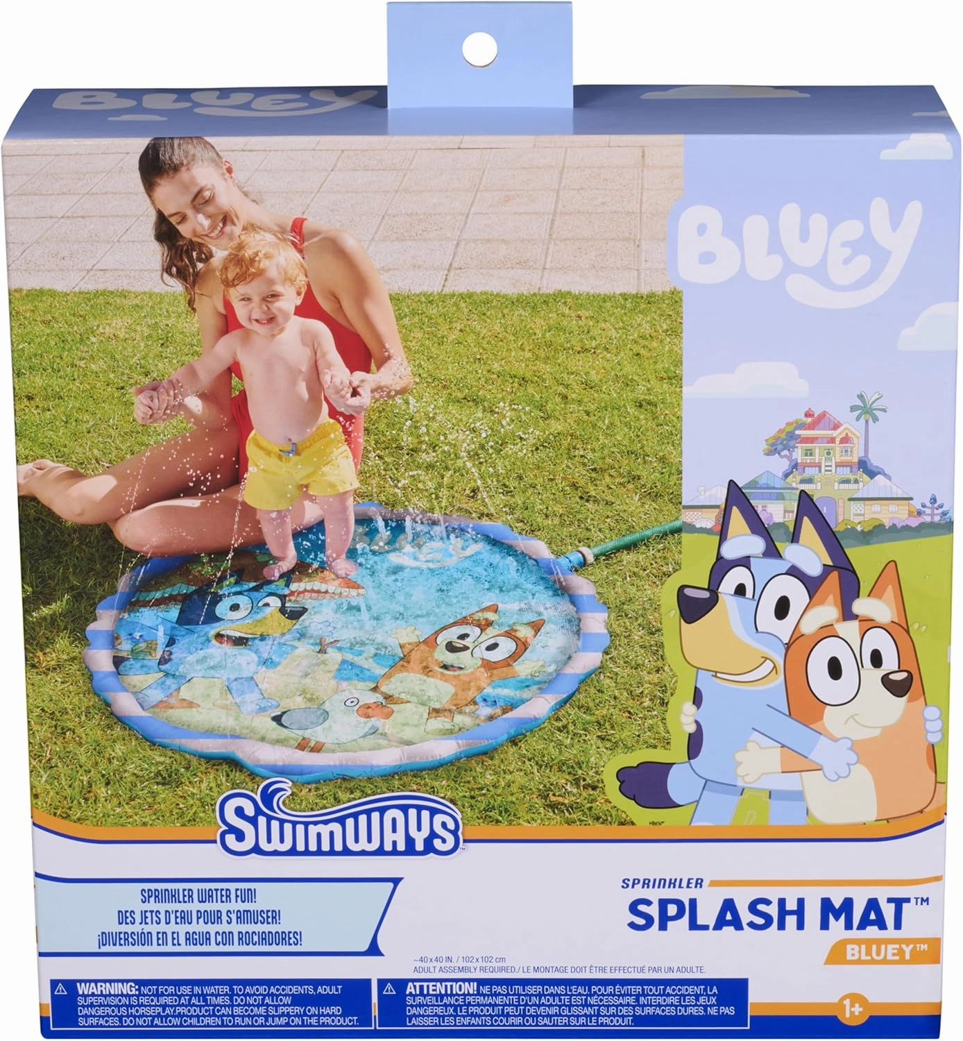 Swimways Bluey Splash Mat, Kids Splash Pad & Outdoor Toys, Bluey Pool Party Supplies & Water Toys for Kids Aged 1 & Up
