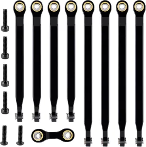 SWX 9Pcs RC Link Rod Chassis Linkage Set Aluminum Completed Tie Rod Compatible with 1/16 TRX Mini E-Revo Upgrade Parts