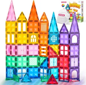 SYNCFUN 66PCS Magnetic Building Tiles, Toys for Toddler, 2D & 3D Magnet Tiles, Durable and Creative STEM Building Toys for Kids Aged 3-5 4-8, Educational Gift