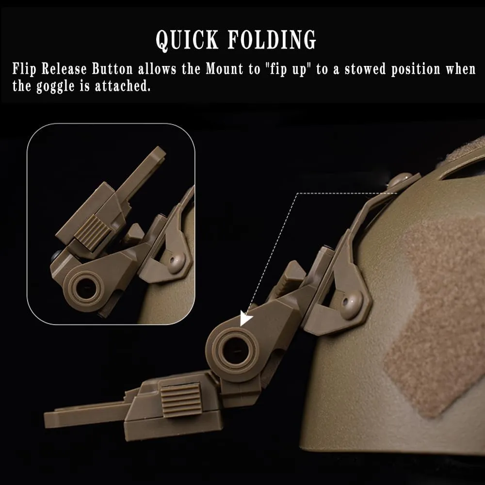 Tactical Night Visions NVG L4G69 Mount, Helmet Nylon Adapter Attachment PVS15/PVS18/PGPNVG18 Gear for Fast 3-Hole Helmet Accessories