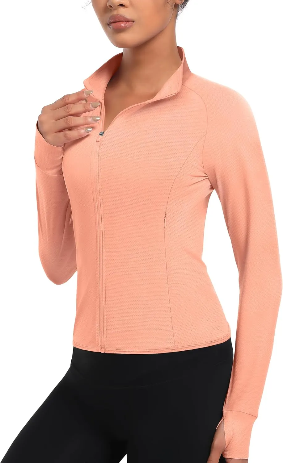 TACVASEN Women's Athletic Zip Up Jacket Long Sleeve Workout Tops for Women UV Protection Golf Outfits