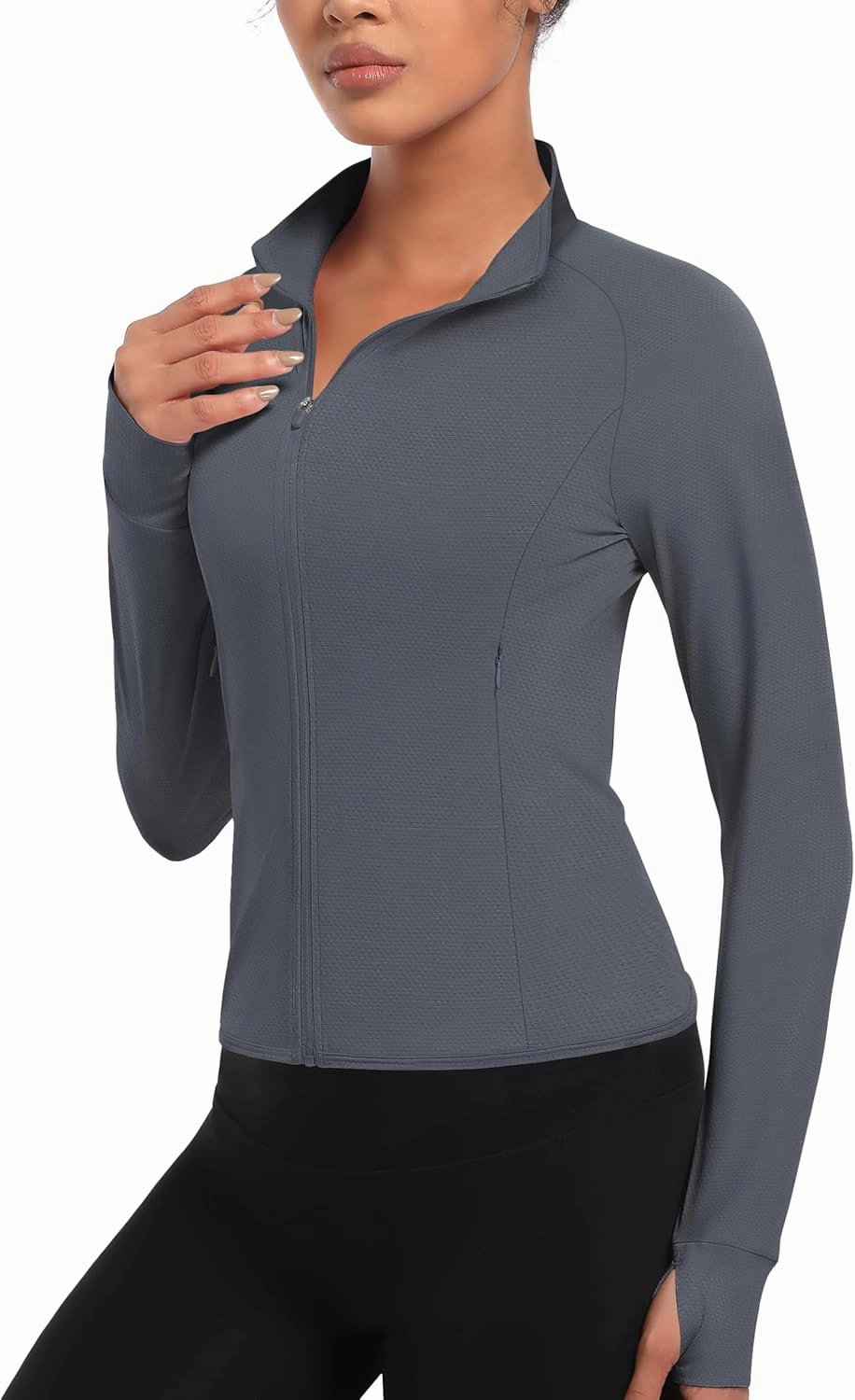 TACVASEN Women's Athletic Zip Up Jacket Long Sleeve Workout Tops for Women UV Protection Golf Outfits