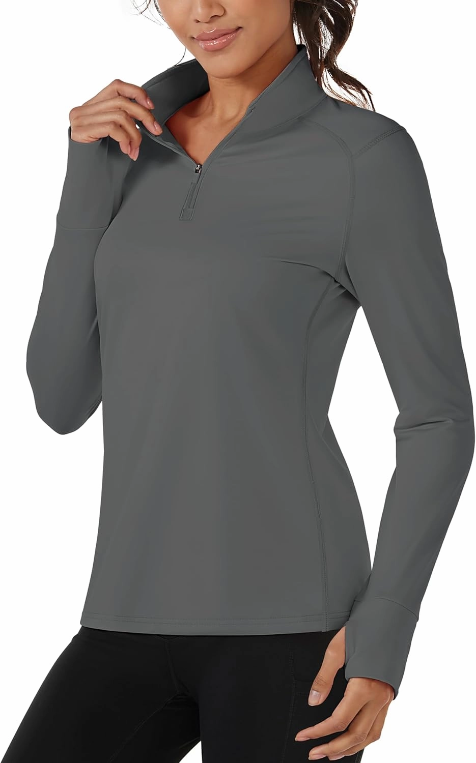 TACVASEN Women's Quarter Zip Pullover Fleece Lined Golf Shirt Long Sleeve Workout Tops Athletic Sweatshirt for Women