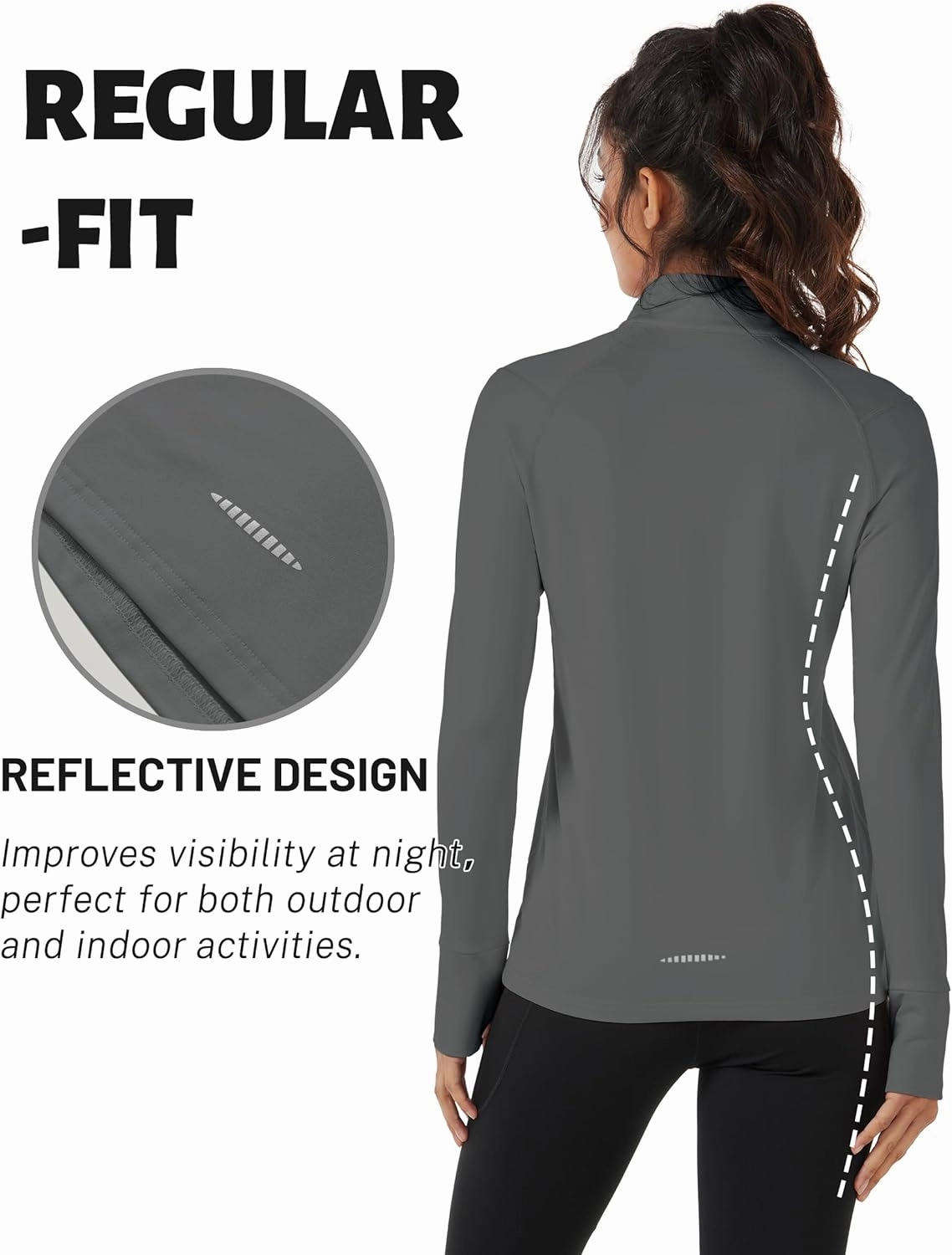 TACVASEN Women's Quarter Zip Pullover Fleece Lined Golf Shirt Long Sleeve Workout Tops Athletic Sweatshirt for Women