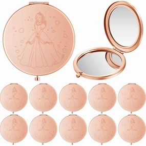 Taiyin 24 Pcs Quinceanera Party Favors for Guests Baptism Compact Mirror Favor Round Hand Makeup Mirror Quinceanera Gifts for 15 Year Old Girl Sweet 15 Birthday Gift for Guest(Rose Gold)