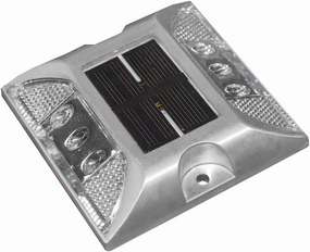 Taylor Made Aluminum LED Dock Light 7/8" T x 4-1/8" W x 4-1/8" L, No-Wire Deck Lighting, Weather-Resistant, Low-Profile, Solar Panel Chargeable Power AA Batteries, Ambient Marine LEDs - 46310