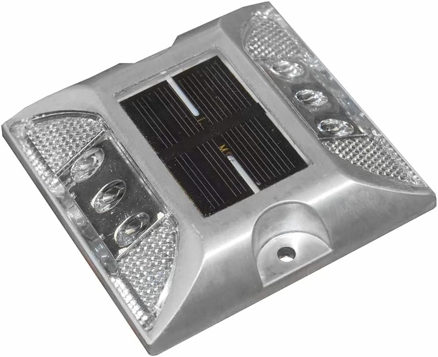 Taylor Made Aluminum LED Dock Light 7/8" T x 4-1/8" W x 4-1/8" L, No-Wire Deck Lighting, Weather-Resistant, Low-Profile, Solar Panel Chargeable Power AA Batteries, Ambient Marine LEDs - 46310