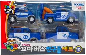 Tayo Rescue Minicars Play Set - Toys for Children Kids 3 Years UP Minicars Games Small Muscles Development Role Game