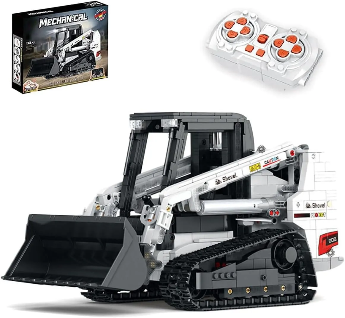 Technology Loader Building Block Set, 2.4G/APP RC Steer Loader Vehicle Construction Toys with Motor, Track Loader Building Toy Gift for Adults and Teens - 1366 Pieces