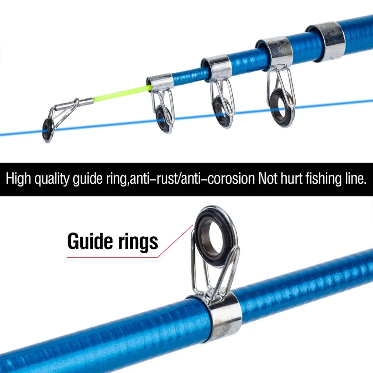 Telescopic Fishing Rod Lightweight Portable Sea Casting Rod Durable Glass Steel