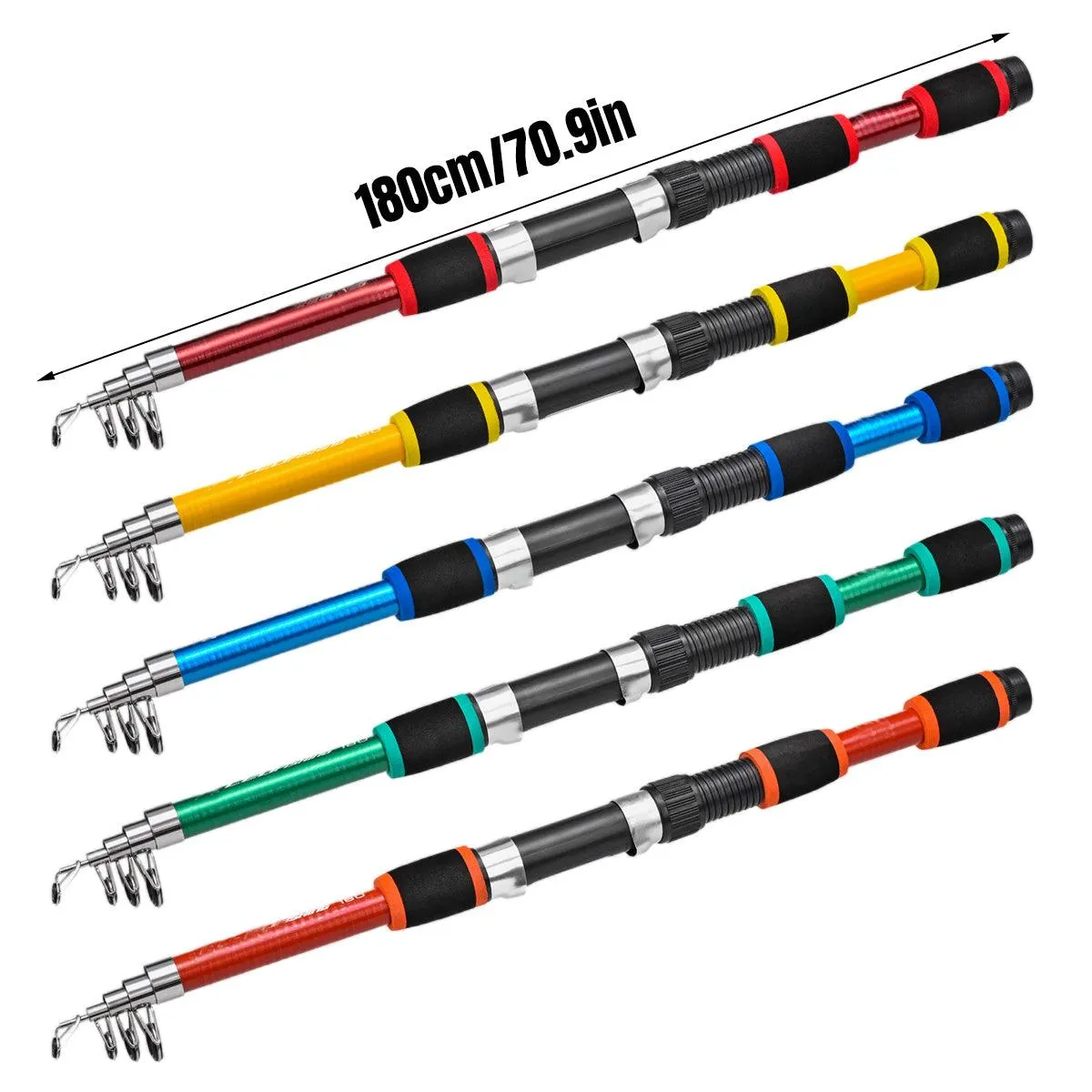 Telescopic Fishing Rod Lightweight Portable Sea Casting Rod Durable Glass Steel
