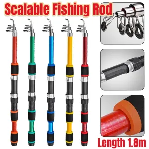 Telescopic Fishing Rod Lightweight Portable Sea Casting Rod Durable Glass Steel