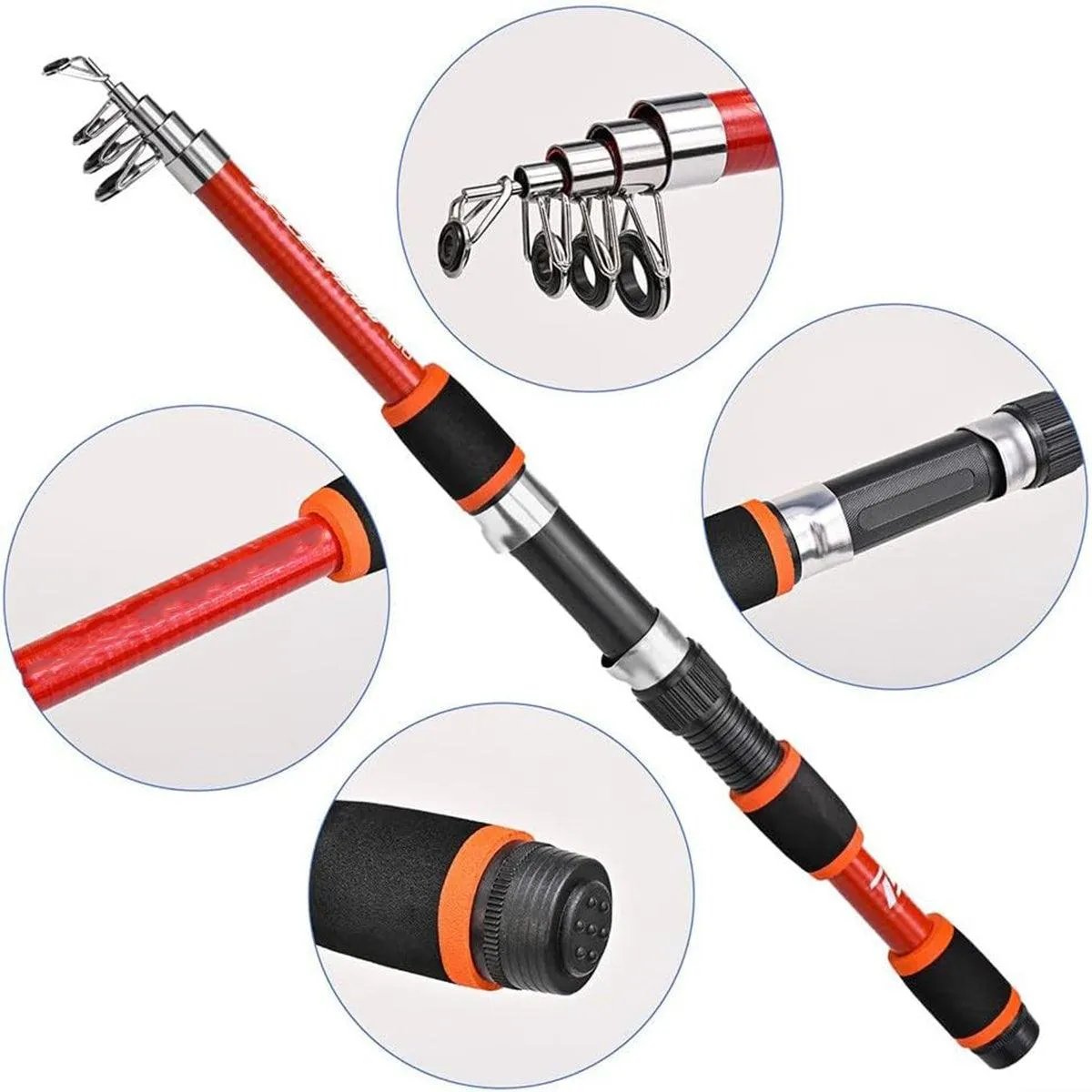 Telescopic Fishing Rod Lightweight Portable Sea Casting Rod Durable Glass Steel