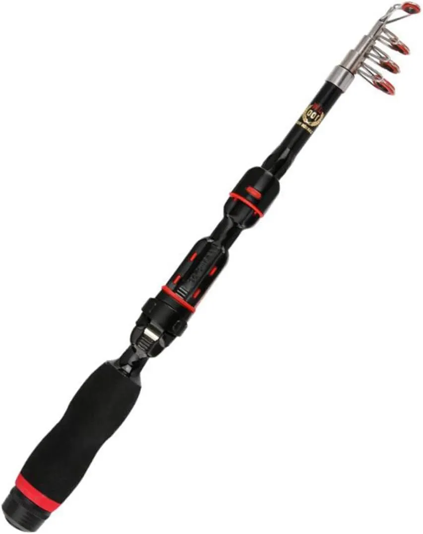 Telescopic Fishing Rod Portable Fishing Accessory Folding Design for Durable Ergonomic Grip for Fish Lovers for Freshwater and Saltwater