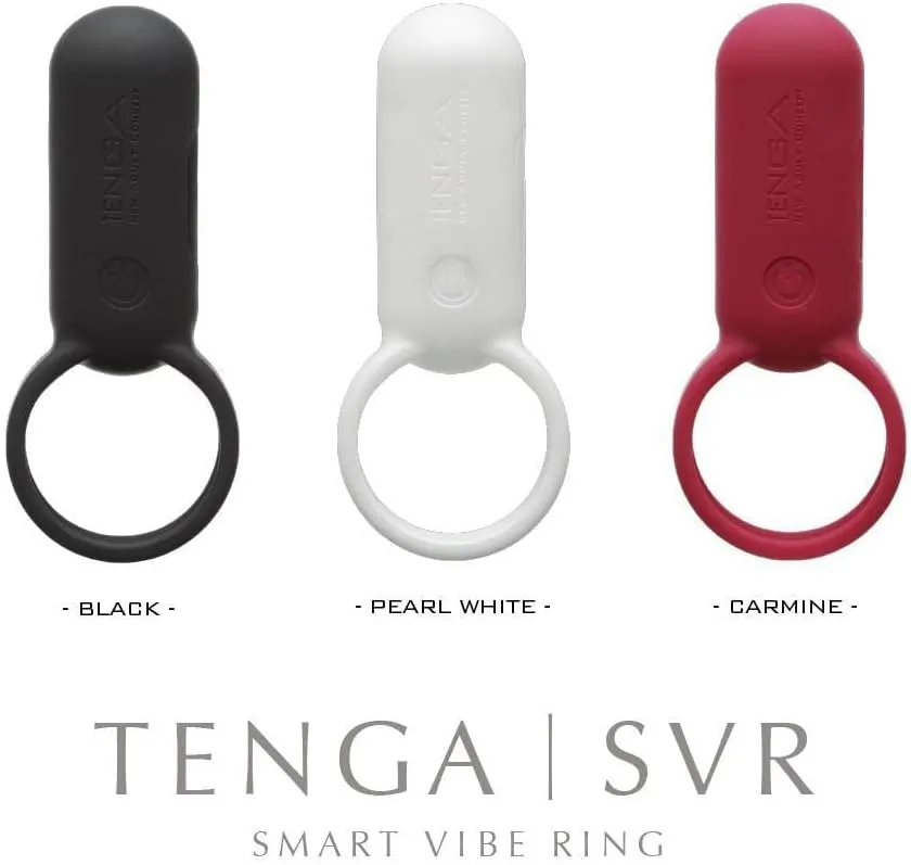 TENGA Smart Vibe Vibrating Ring for Men Women and Couples Masturbation, Rechargeable Dual Partner Stimulating Vibrator, TSV-001 Black