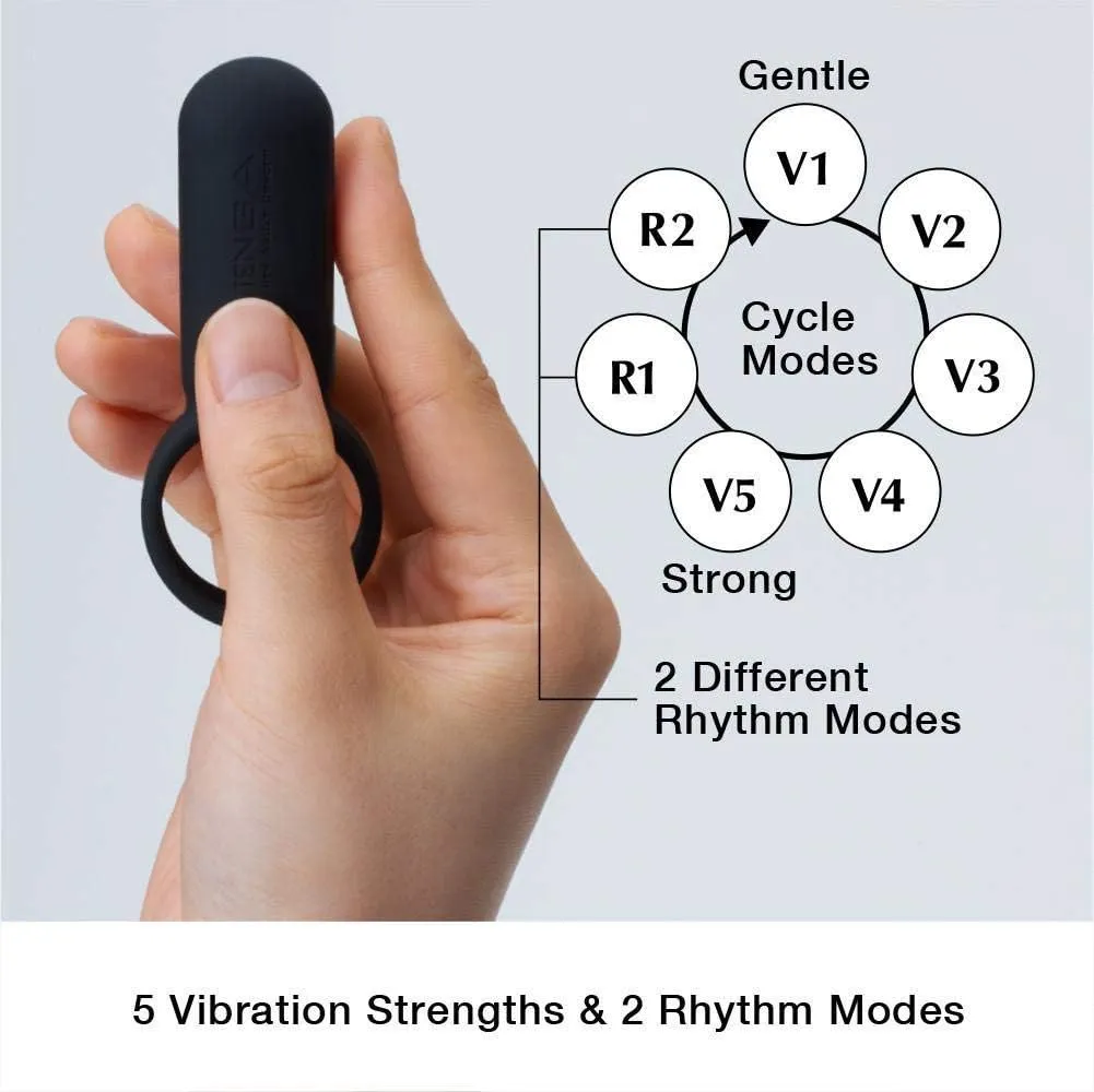 TENGA Smart Vibe Vibrating Ring for Men Women and Couples Masturbation, Rechargeable Dual Partner Stimulating Vibrator, TSV-001 Black