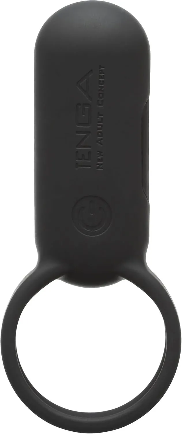 TENGA Smart Vibe Vibrating Ring for Men Women and Couples Masturbation, Rechargeable Dual Partner Stimulating Vibrator, TSV-001 Black