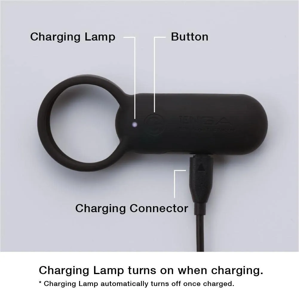 TENGA Smart Vibe Vibrating Ring for Men Women and Couples Masturbation, Rechargeable Dual Partner Stimulating Vibrator, TSV-001 Black