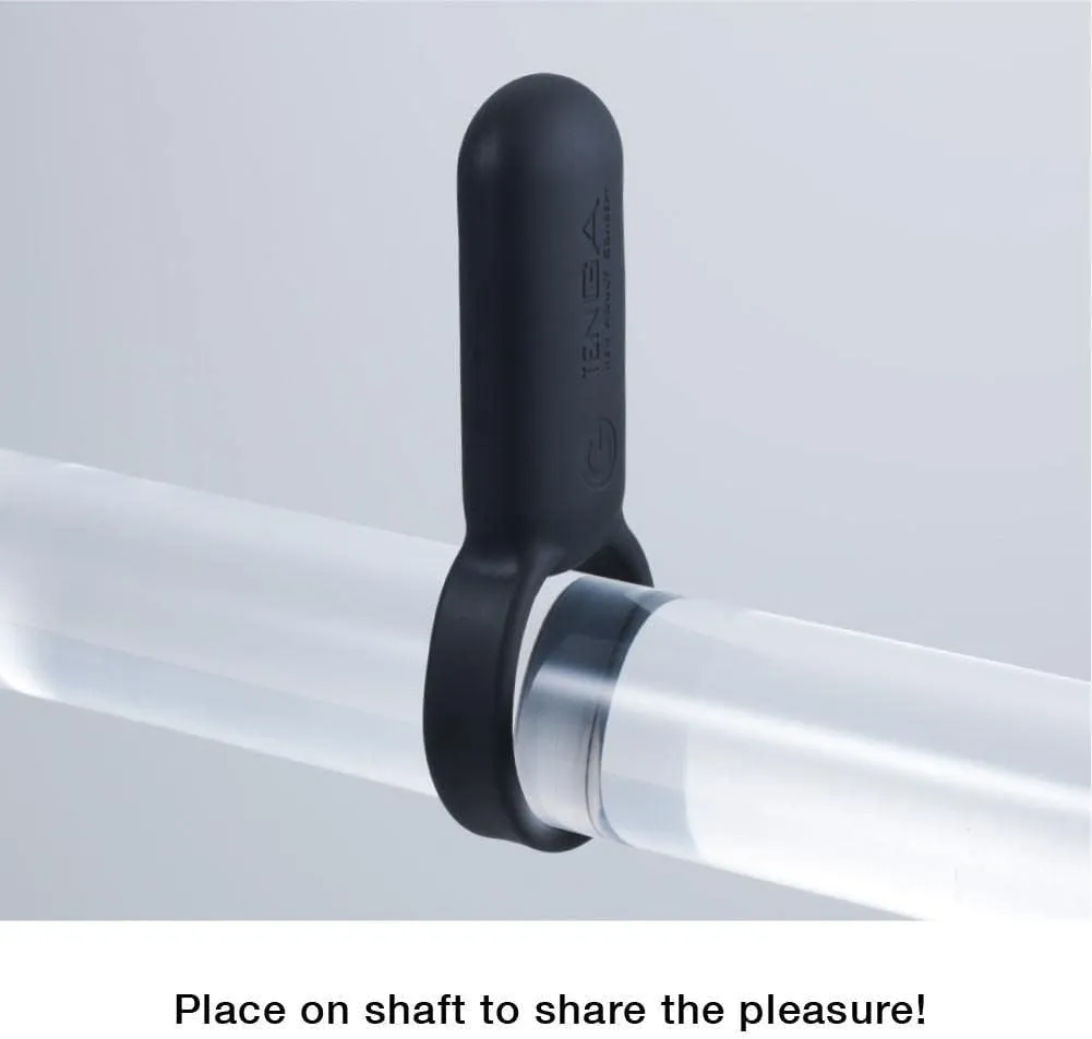 TENGA Smart Vibe Vibrating Ring for Men Women and Couples Masturbation, Rechargeable Dual Partner Stimulating Vibrator, TSV-001 Black
