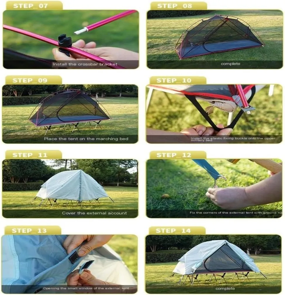 Tent Outdoor Camping Off-The-Ground Tent Single Folding Portable Mosquito Net Windproof and Anti-UV Fishing Tent Outdoor Tent