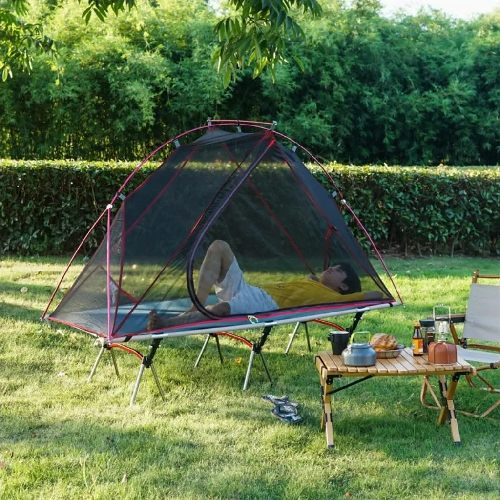 Tent Outdoor Camping Off-The-Ground Tent Single Folding Portable Mosquito Net Windproof and Anti-UV Fishing Tent Outdoor Tent