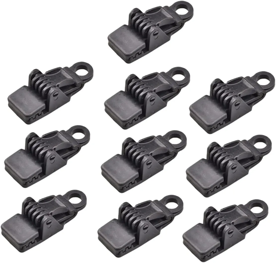 Tent Press Lock Clip 10 Pcs Plastic Tarp Clips Camping Tent Clamp Durable