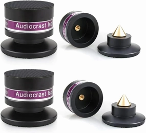 Tertullus 4 Pcs Aluminum Speaker Spike Isolation Feet for Turntable Amplifier Subwoofer Black