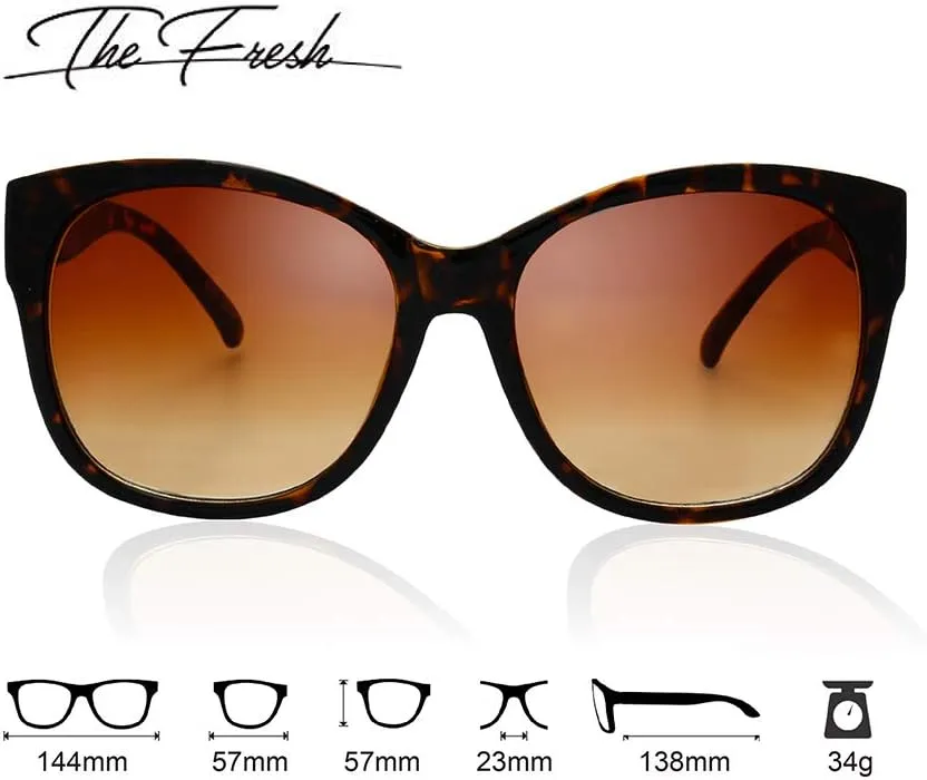 The Fresh Women's Oversized Square Jackie O Cat Eye Hybrid Butterfly Fashion Sunglasses - Exquisite Packaging