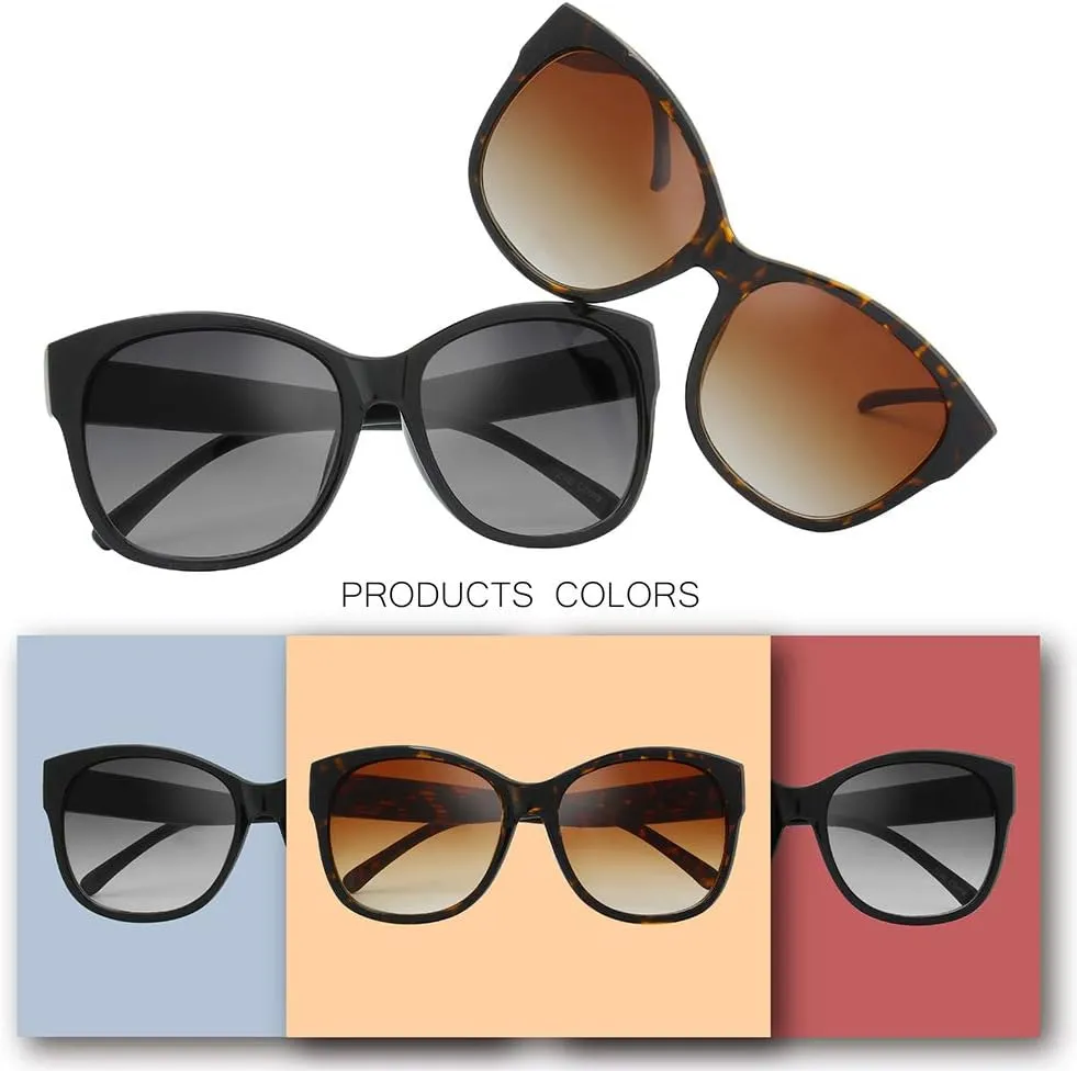 The Fresh Women's Oversized Square Jackie O Cat Eye Hybrid Butterfly Fashion Sunglasses - Exquisite Packaging