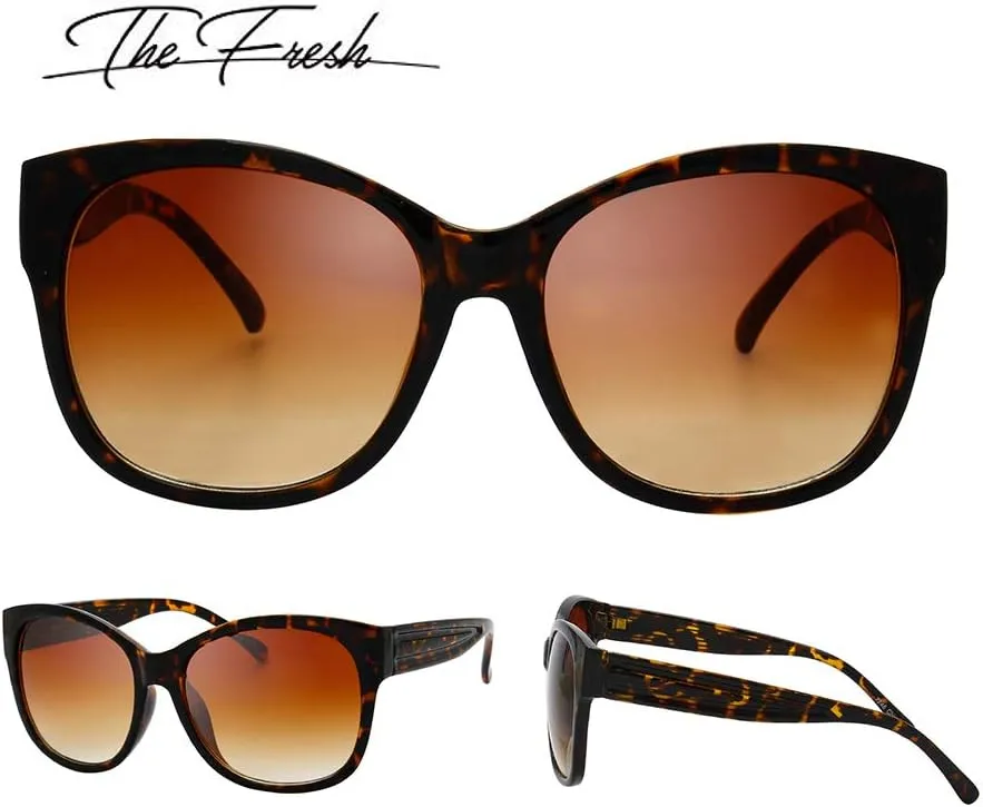 The Fresh Women's Oversized Square Jackie O Cat Eye Hybrid Butterfly Fashion Sunglasses - Exquisite Packaging