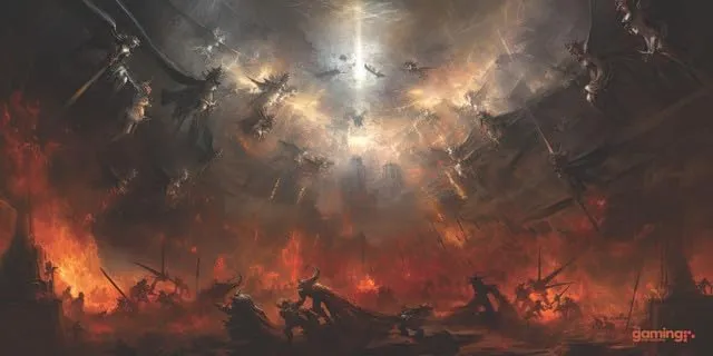 The Gaming Mat Company Single Player MTG Playmat & Mouse Pad – 28" x 14" Heavenly Battle Gaming Mouse Pad Compatible with Magic: The Gathering playmats, MTG Cards, TCG Gaming mat