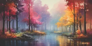 The Gaming Mat Company Single Player MTG Playmat & Mouse Pad – 28" x 14" Pastel Landscape Gaming Mouse Pad Compatible with Magic: The Gathering playmats, MTG Cards, TCG Gaming mat