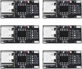 The Lord of the Tools 6PCS USB Typ-C Decoy Board PD3.0/2.0/QC3.0/2.0/FCP/AFC Fast Charge Decoy Trigger Module 9V 12V 15V 20V 23x11.5x4mm for Laptop Router Optical Modem Adapter